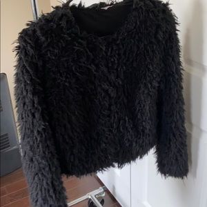 Faux fur black jacket